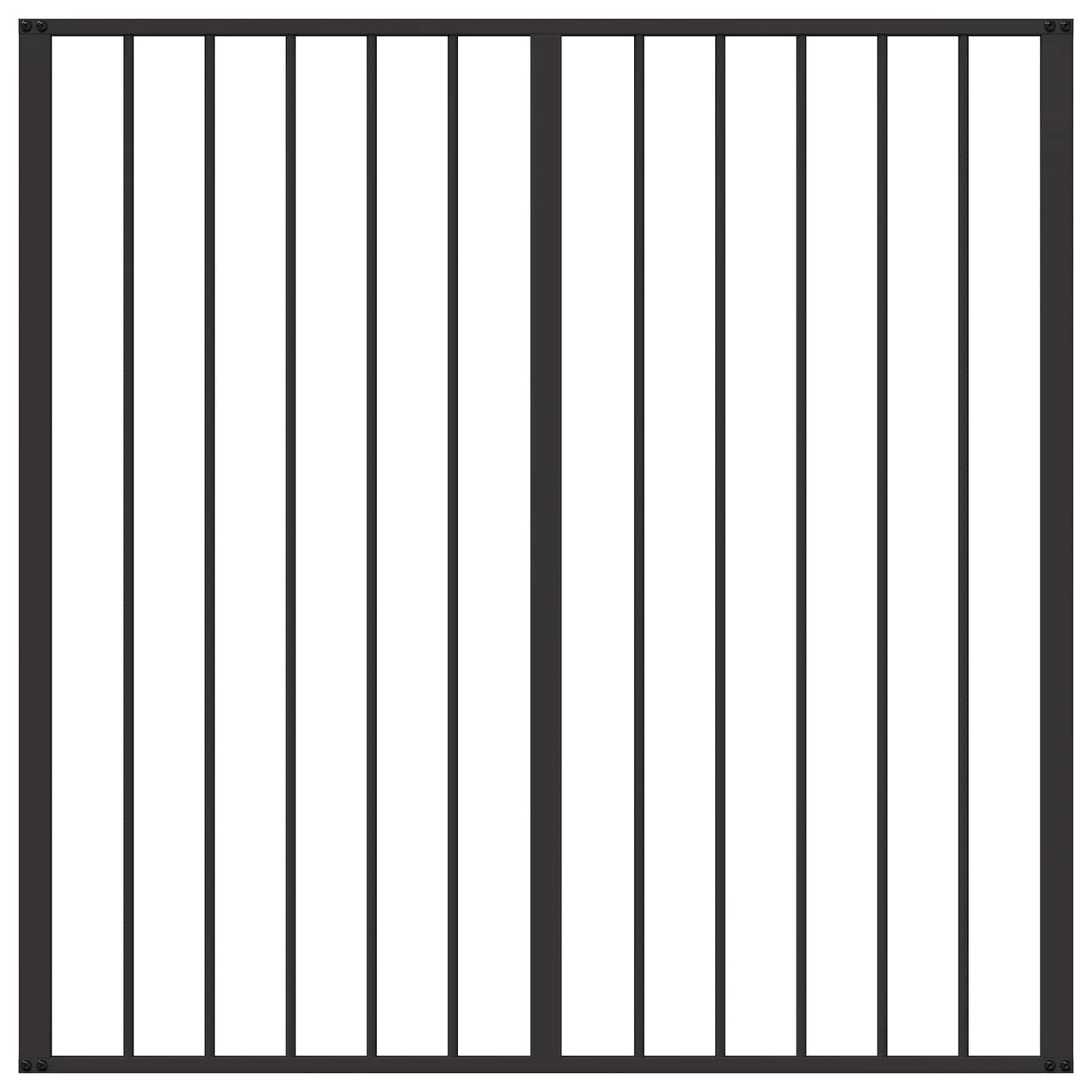 Dog Gate 2 Panels Black 100 x 100 cm Galvanised Steel