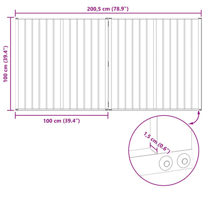 Dog Gate 2 Panels Black 100 x 100 cm Galvanised Steel