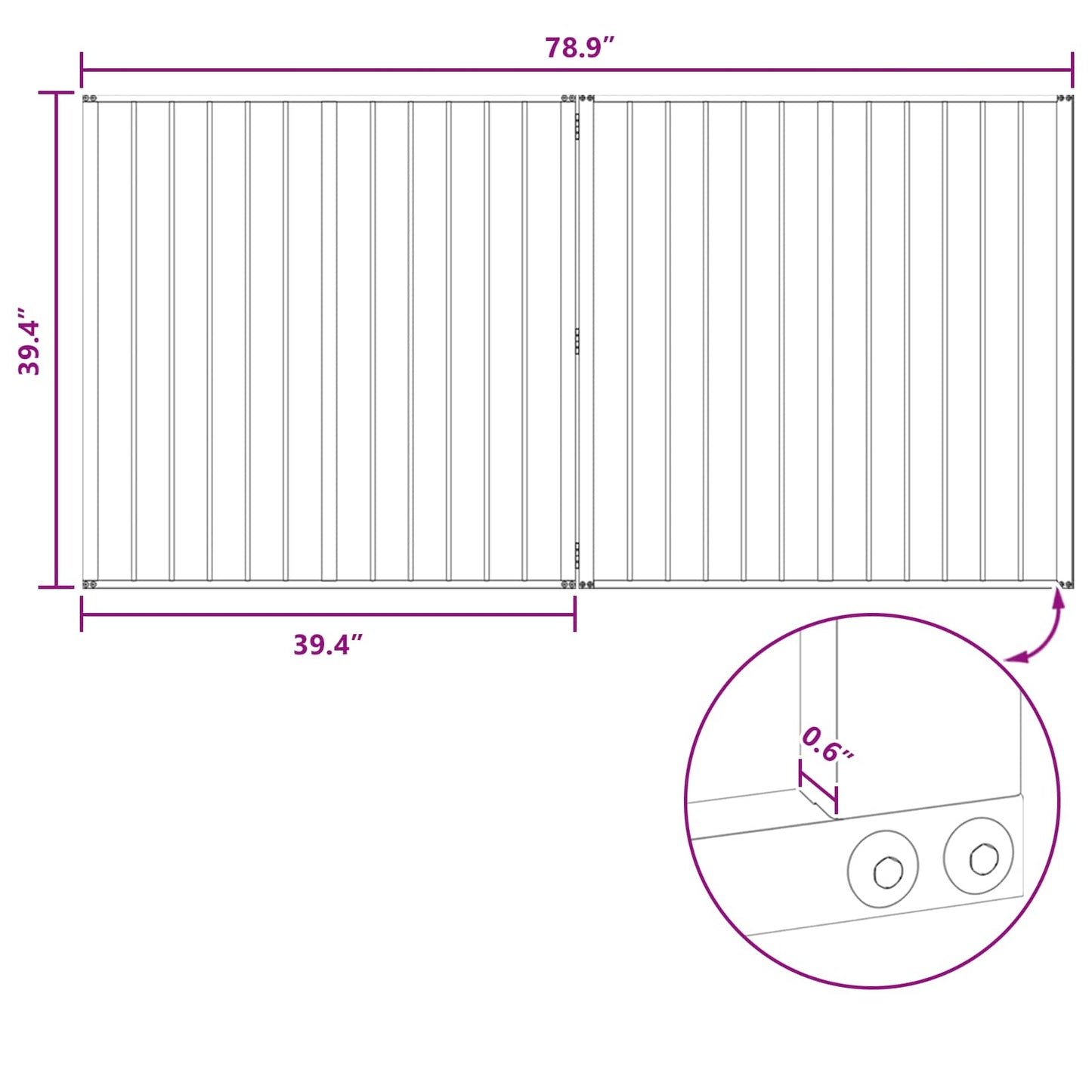 Dog Gate 2 Panels Black 100 x 100 cm Galvanised Steel
