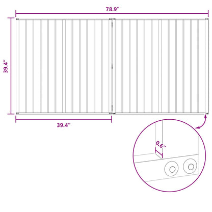 Dog Gate 2 Panels Black 100 x 100 cm Galvanised Steel
