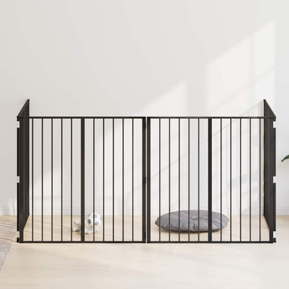 Dog Gate 4 pcs Black 100 x 100 cm Galvanised Steel
