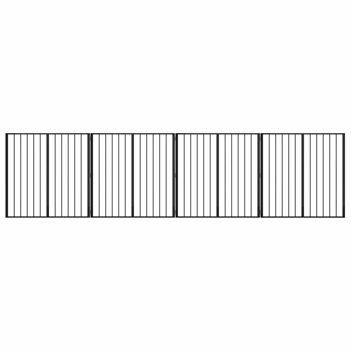 Dog Gate 4 pcs Black 100 x 100 cm Galvanised Steel