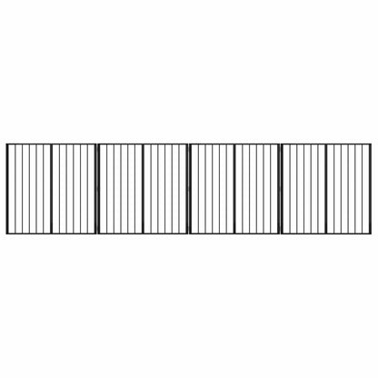 Dog Gate 4 pcs Black 100 x 100 cm Galvanised Steel