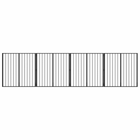 Dog Gate 4 pcs Black 100 x 100 cm Galvanised Steel