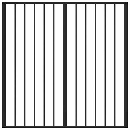 Dog Gate 4 pcs Black 100 x 100 cm Galvanised Steel