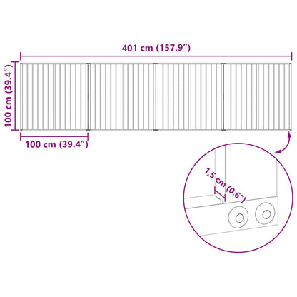 Dog Gate 4 pcs Black 100 x 100 cm Galvanised Steel