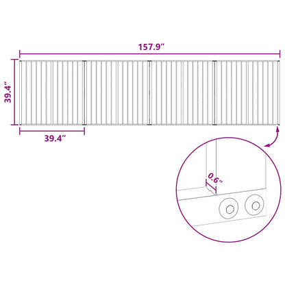 Dog Gate 4 pcs Black 100 x 100 cm Galvanised Steel