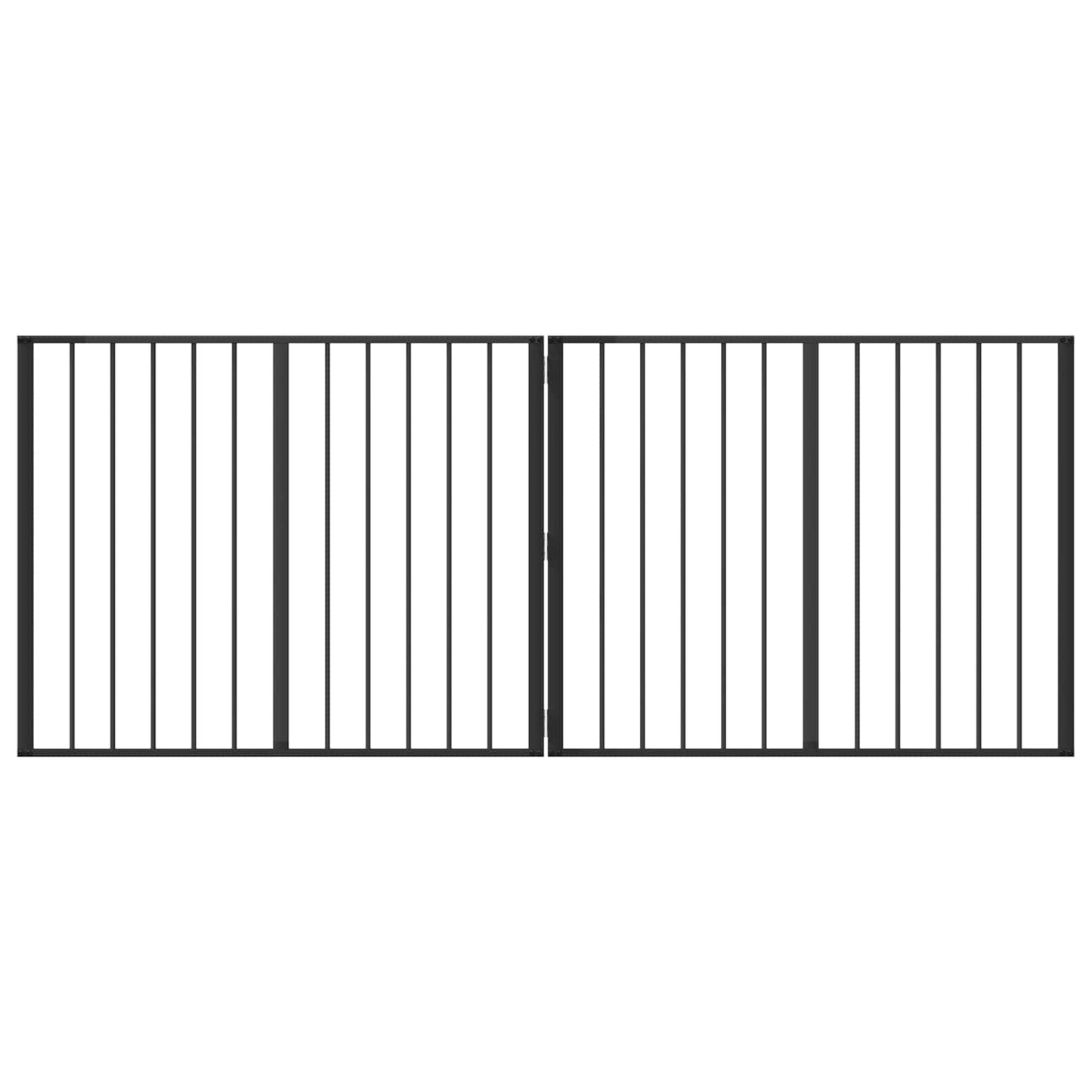Dog Gate 2 pcs Black 100 x 80 cm Galvanised Steel