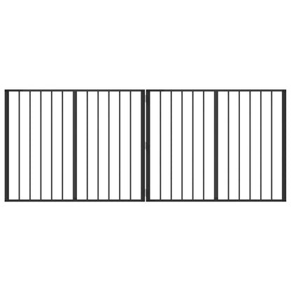 Dog Gate 2 pcs Black 100 x 80 cm Galvanised Steel