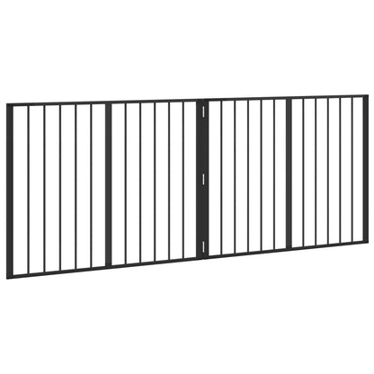 Dog Gate 2 pcs Black 100 x 80 cm Galvanised Steel