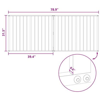 Dog Gate 2 pcs Black 100 x 80 cm Galvanised Steel
