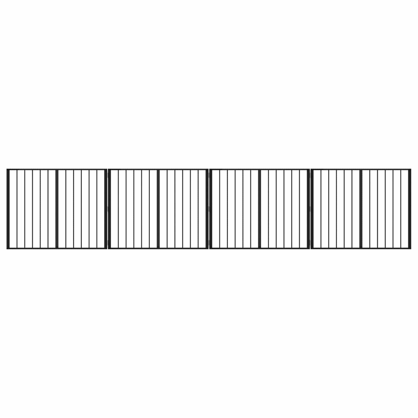 Dog Gate 4 pcs Black 100 x 80 cm Galvanised Steel