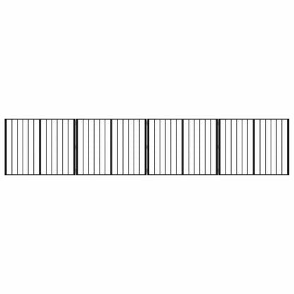Dog Gate 4 pcs Black 100 x 80 cm Galvanised Steel