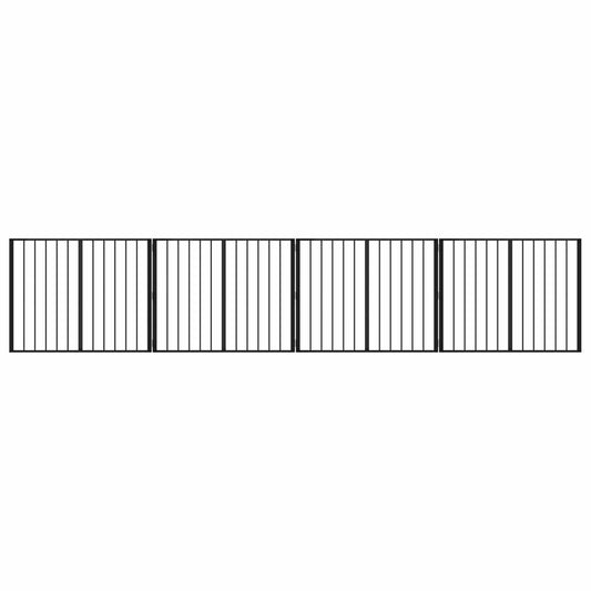 Dog Gate 4 pcs Black 100 x 80 cm Galvanised Steel