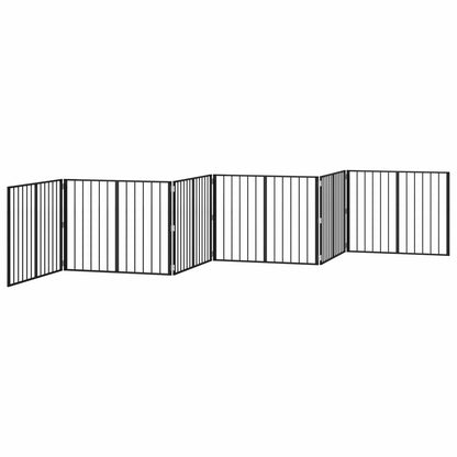 Dog Gate 6 pcs Black 100 x 80 cm Galvanised Steel