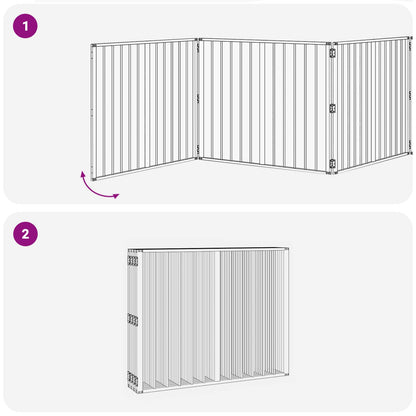 Dog Gate 8 pcs Black 100 x 80 cm Galvanised Steel