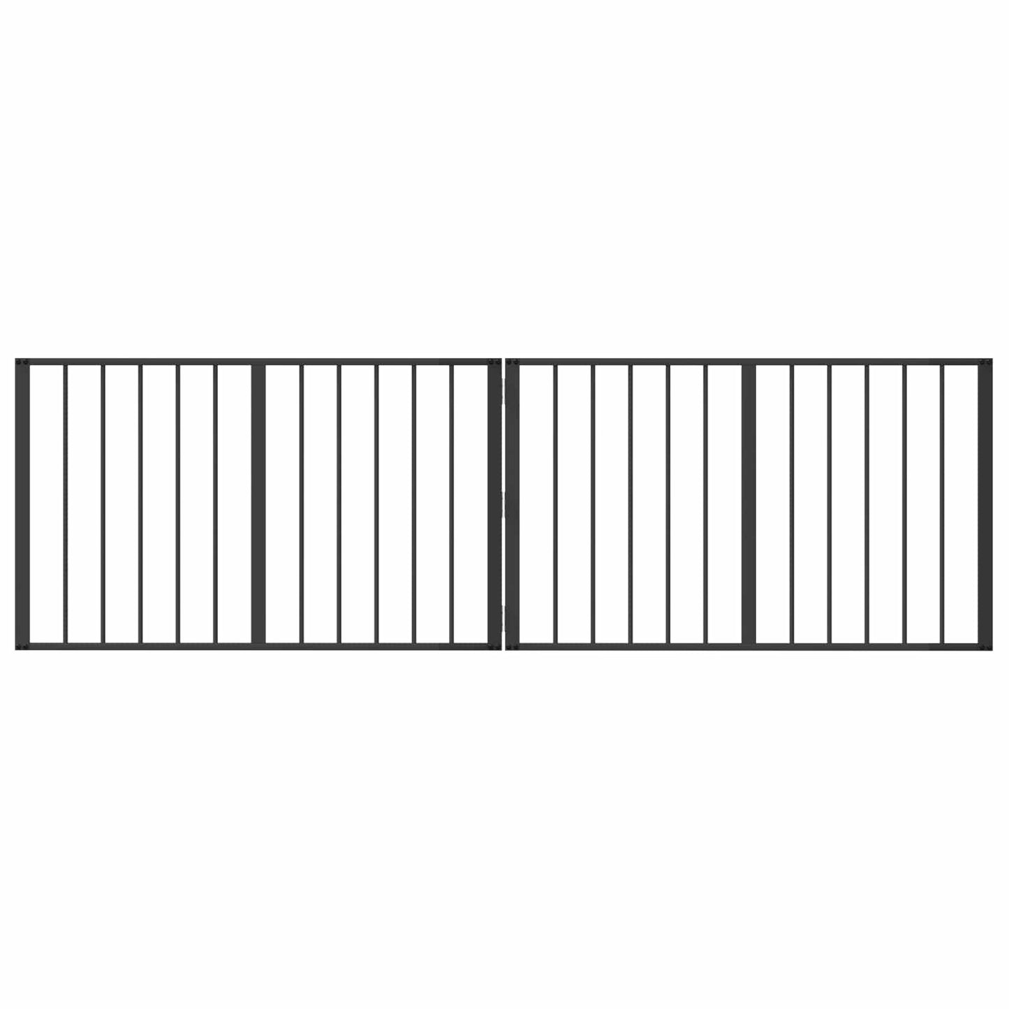 Dog Gate 2 pcs Black 100 x 60 cm Galvanised Steel