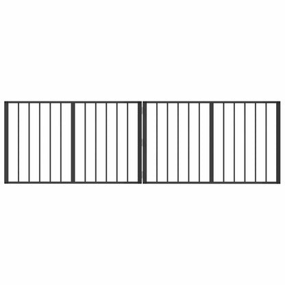Dog Gate 2 pcs Black 100 x 60 cm Galvanised Steel
