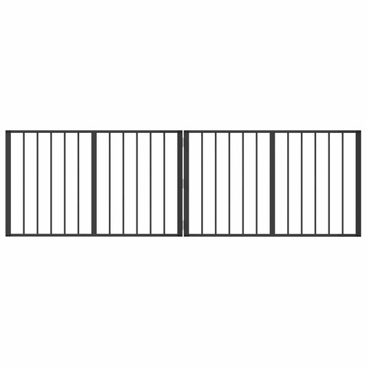 Dog Gate 2 pcs Black 100 x 60 cm Galvanised Steel