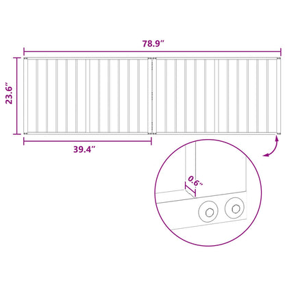 Dog Gate 2 pcs Black 100 x 60 cm Galvanised Steel
