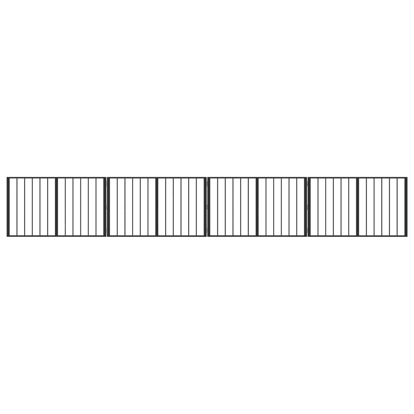 Dog Gate 4 pcs Black 100 x 60 cm Galvanised Steel