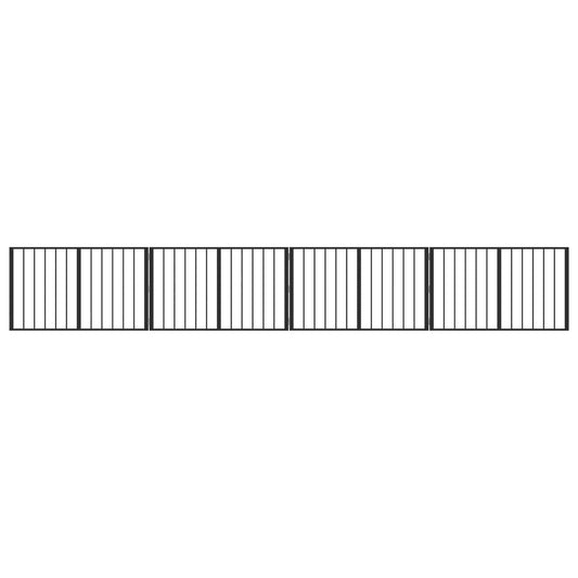 Dog Gate 4 pcs Black 100 x 60 cm Galvanised Steel