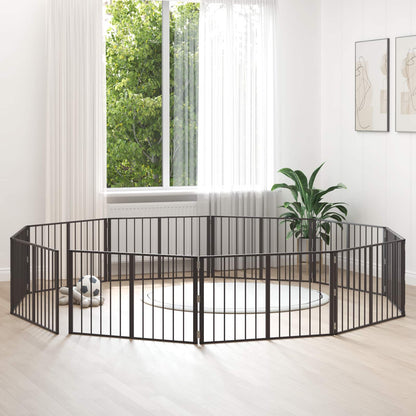 Dog Gate 10 pcs Black 100 x 60 cm Galvanised Steel