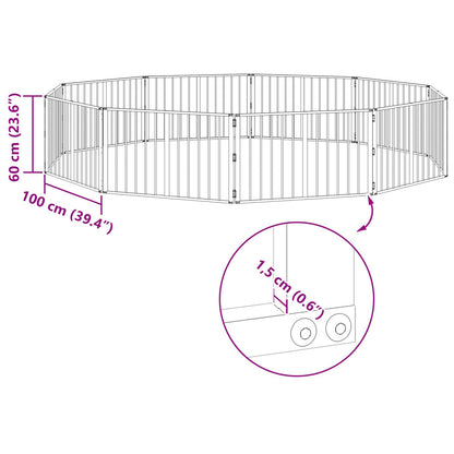 Dog Gate 10 pcs Black 100 x 60 cm Galvanised Steel