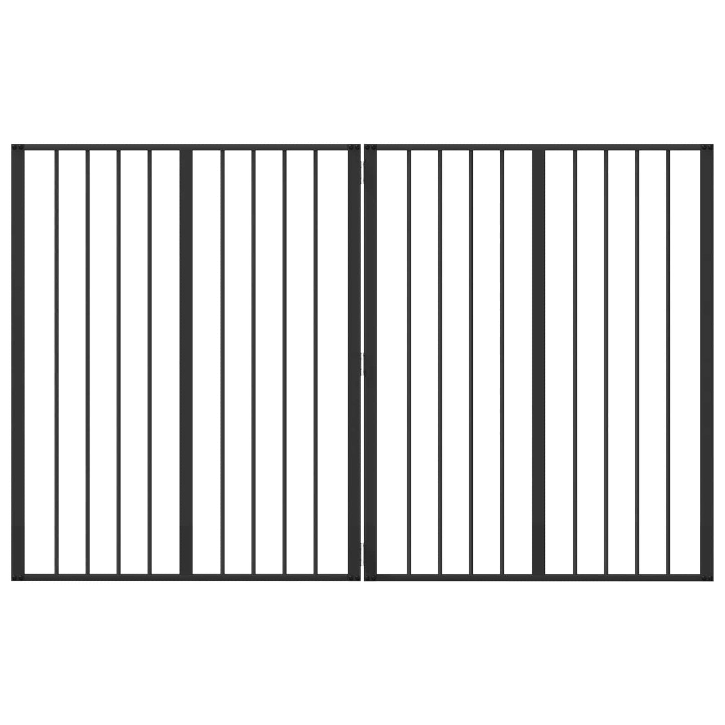Dog Gate 2 pcs Black 80 x 100 cm Galvanised Steel