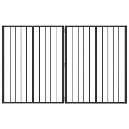 Dog Gate 2 pcs Black 80 x 100 cm Galvanised Steel