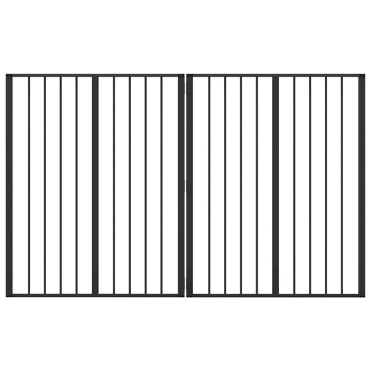 Dog Gate 2 pcs Black 80 x 100 cm Galvanised Steel