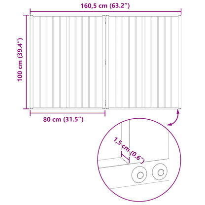 Dog Gate 2 pcs Black 80 x 100 cm Galvanised Steel