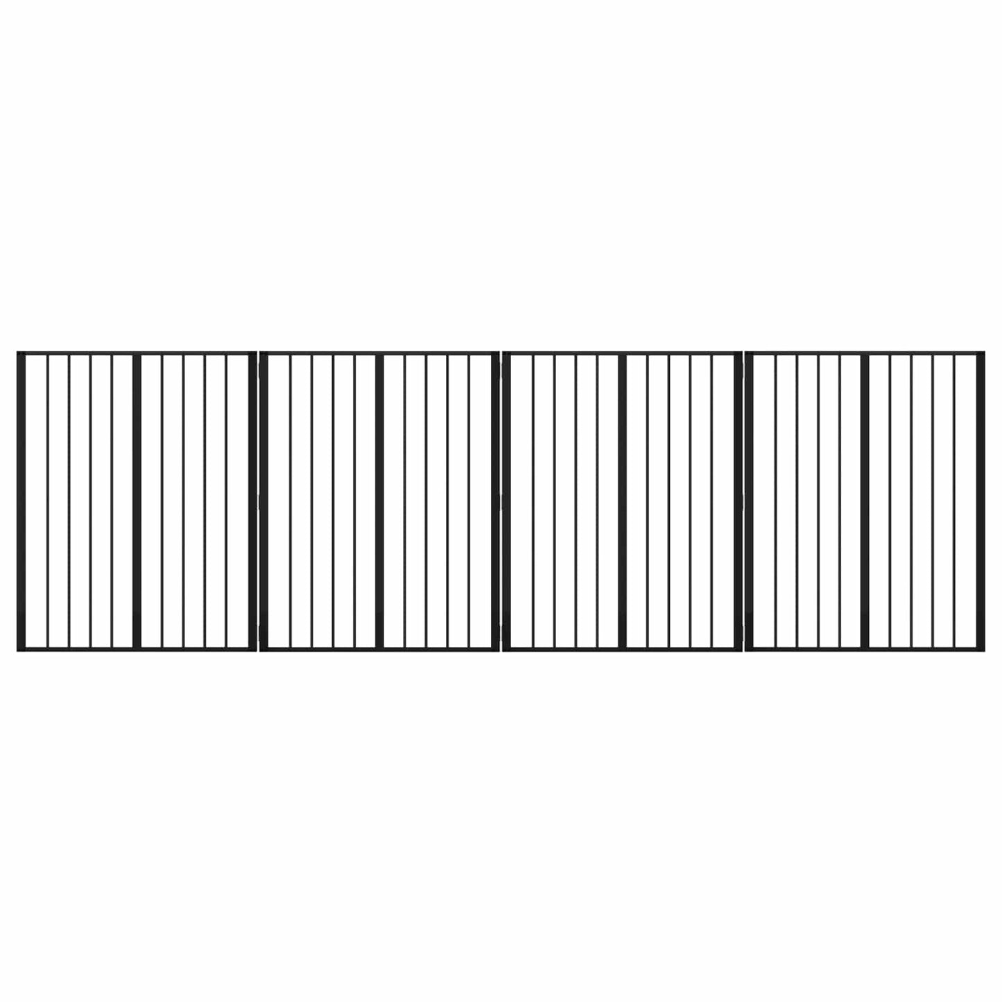 Dog Gate 4 pcs Black 80 x 100 cm Galvanised Steel