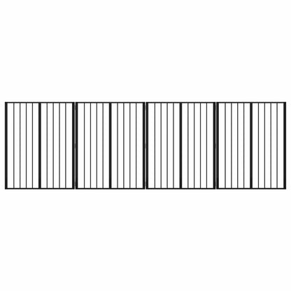 Dog Gate 4 pcs Black 80 x 100 cm Galvanised Steel
