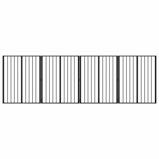 Dog Gate 4 pcs Black 80 x 100 cm Galvanised Steel