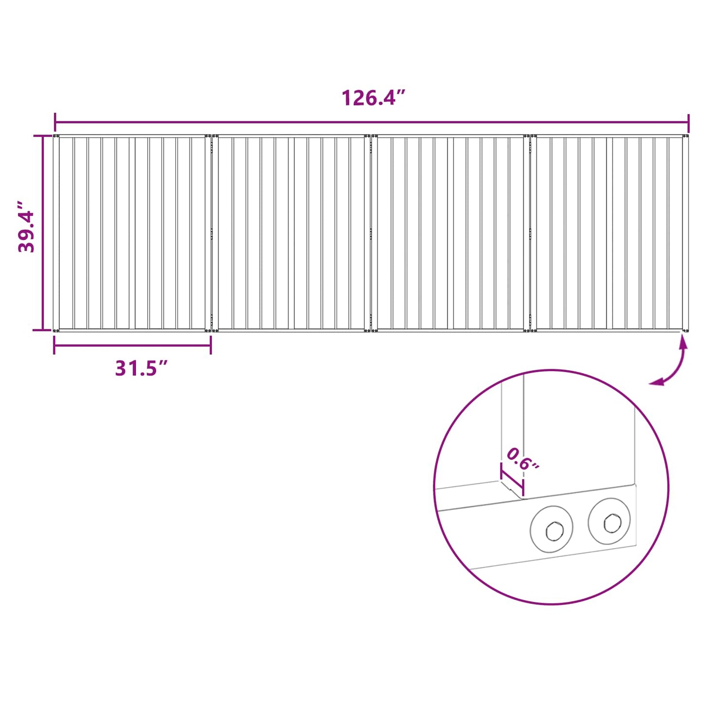 Dog Gate 4 pcs Black 80 x 100 cm Galvanised Steel
