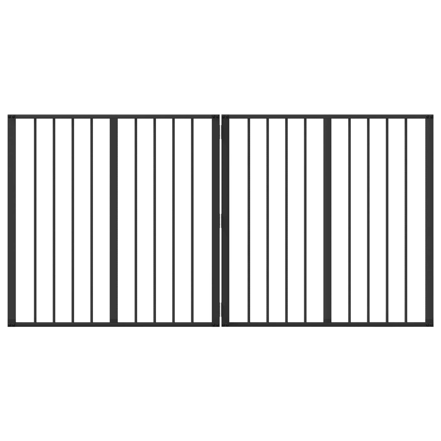 Dog Gate 2 pcs Black 80 x 80 cm Galvanised Steel