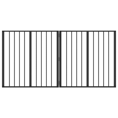 Dog Gate 2 pcs Black 80 x 80 cm Galvanised Steel