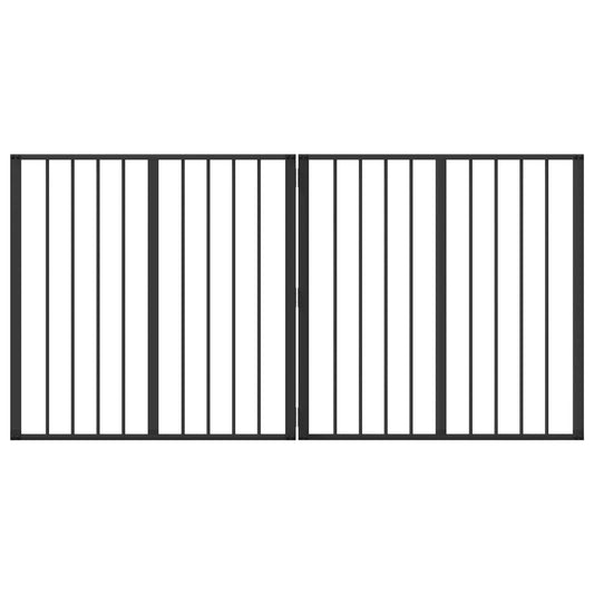 Dog Gate 2 pcs Black 80 x 80 cm Galvanised Steel