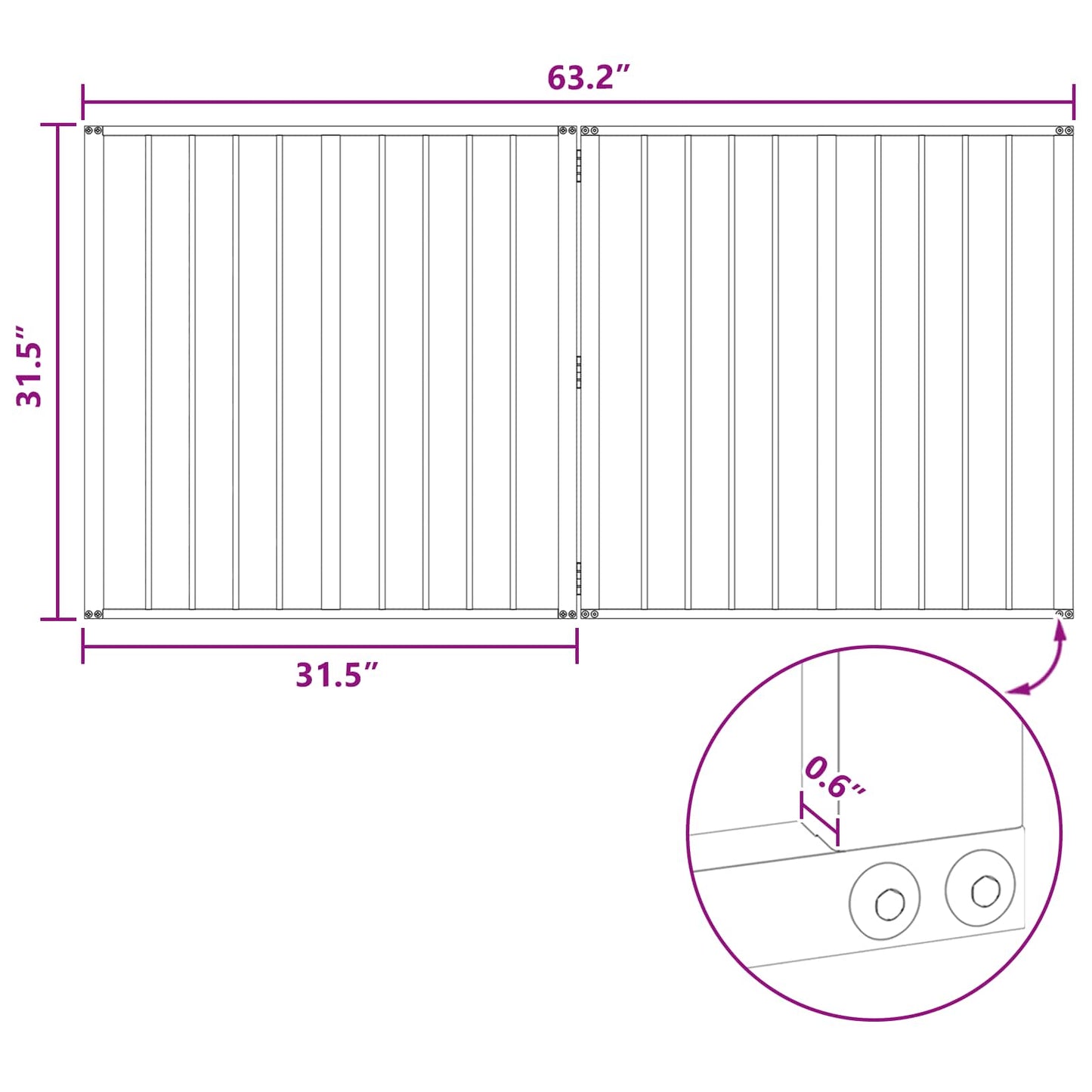 Dog Gate 2 pcs Black 80 x 80 cm Galvanised Steel