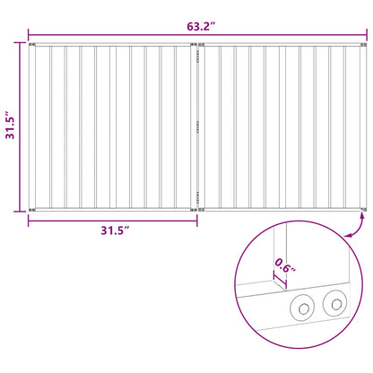 Dog Gate 2 pcs Black 80 x 80 cm Galvanised Steel