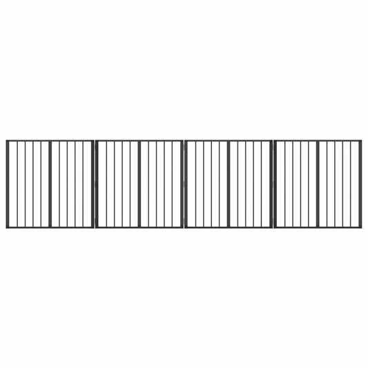 Dog Gate 4 pcs Black 80 x 80 cm Galvanised Steel