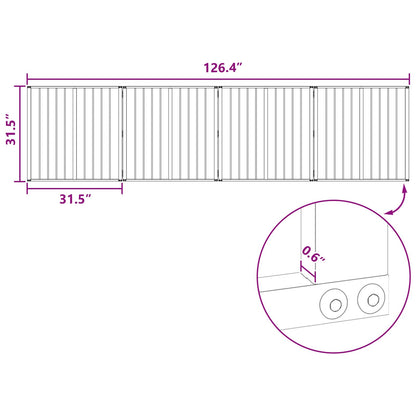 Dog Gate 4 pcs Black 80 x 80 cm Galvanised Steel