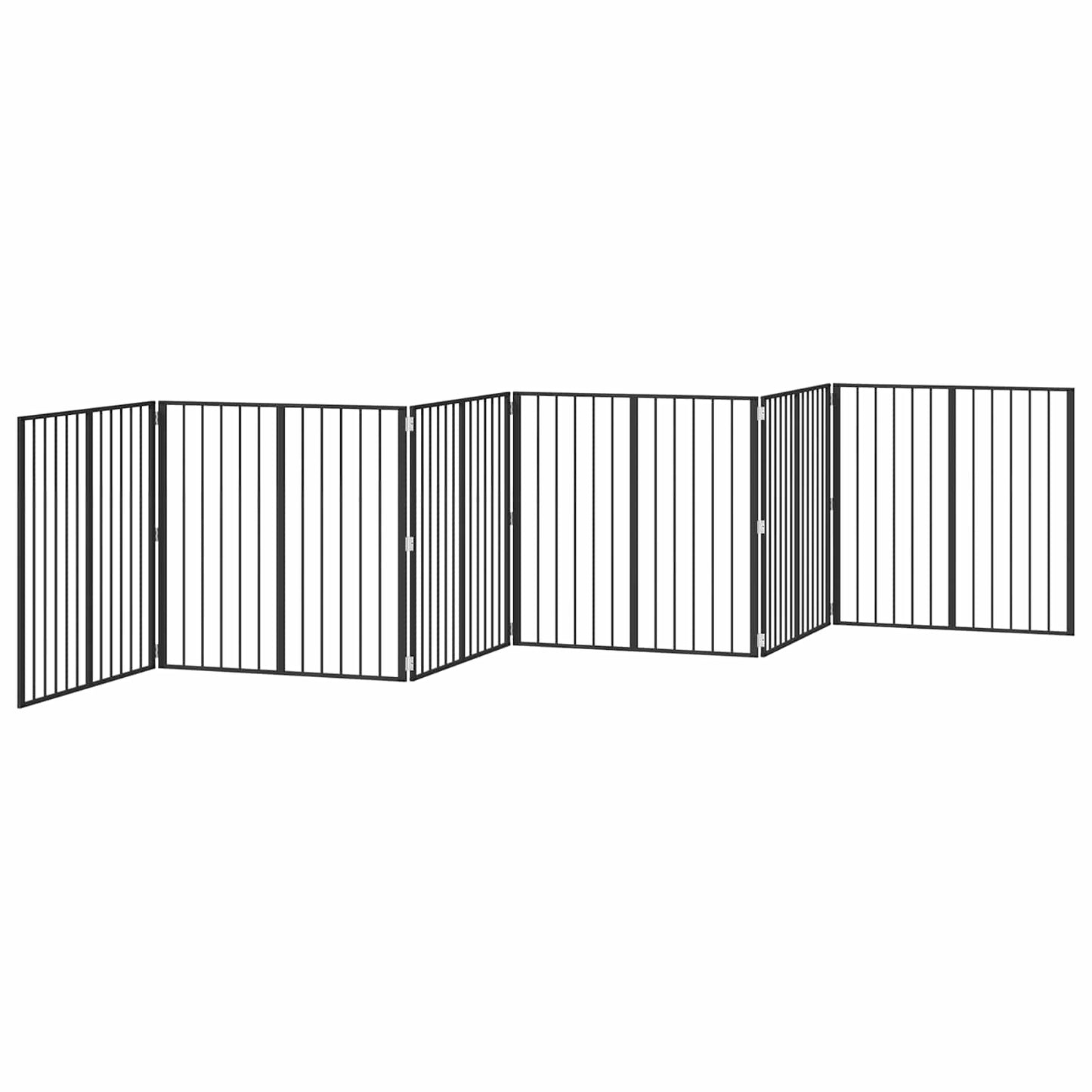 Dog Gate 6 pcs Black 80 x 80 cm Galvanised Steel