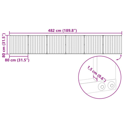 Dog Gate 6 pcs Black 80 x 80 cm Galvanised Steel