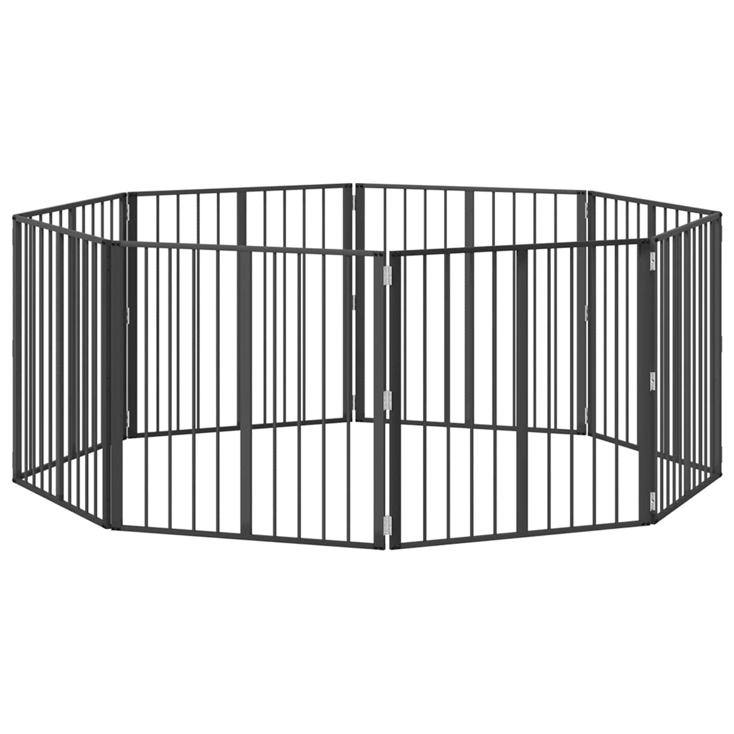 Dog Gate 8 pcs Black 80 x 80 cm Galvanised Steel