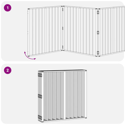 Dog Gate 8 pcs Black 80 x 80 cm Galvanised Steel