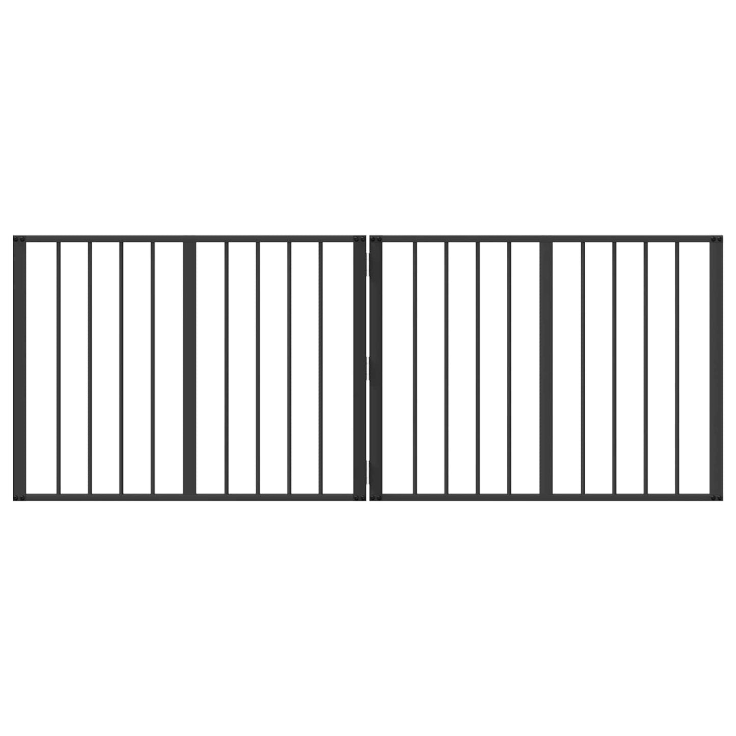Dog Gate 2 pcs Black 80 x 60 cm Galvanised Steel