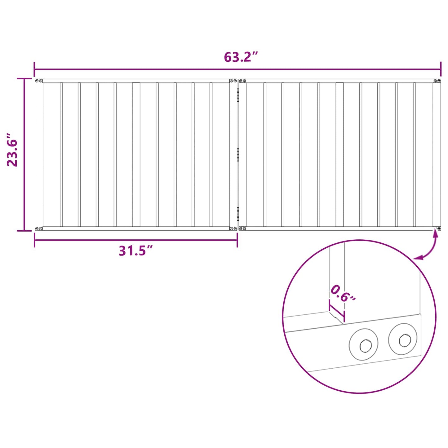 Dog Gate 2 pcs Black 80 x 60 cm Galvanised Steel