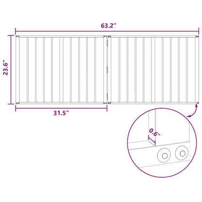 Dog Gate 2 pcs Black 80 x 60 cm Galvanised Steel